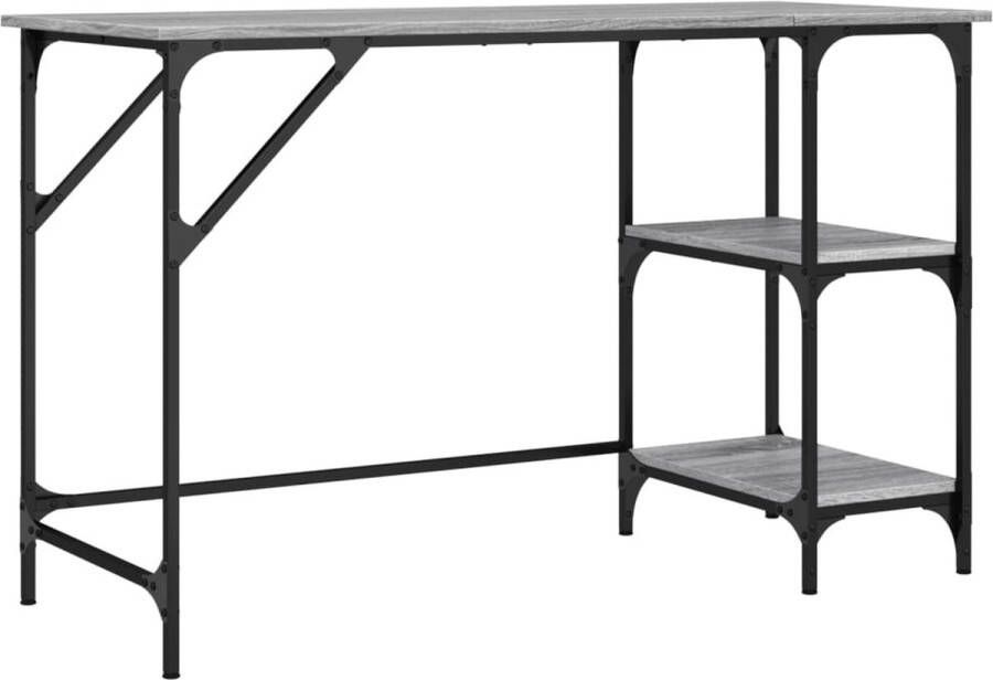 VidaXL -Bureau-120x50x75-cm-metaal-en-bewerkt-hout-grijs-sonoma-eiken - Foto 4
