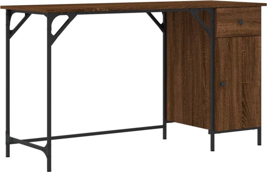 VidaXL -Bureau-131x48x75-cm-bewerkt-hout-bruin-eikenkleur - Foto 5