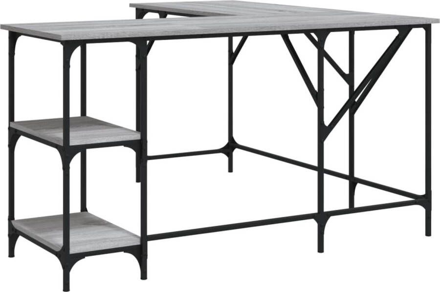 VidaXL -Bureau-139x139x75-cm-bewerkt-hout-grijs-sonoma-eikenkleurig - Foto 3
