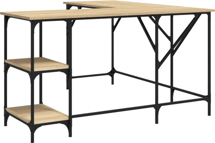 VidaXL -Bureau-139x139x75-cm-bewerkt-hout-sonoma-eikenkleurig - Foto 4