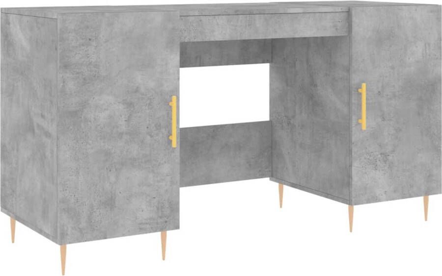 VidaXL -Bureau-140x50x75-cm-bewerkt-hout-betongrijs - Foto 2