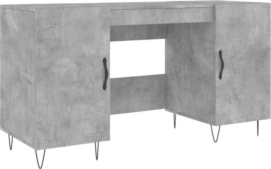 VidaXL -Bureau-140x50x75-cm-bewerkt-hout-betongrijs - Foto 1