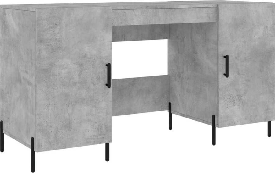 VidaXL -Bureau-140x50x75-cm-bewerkt-hout-betongrijs