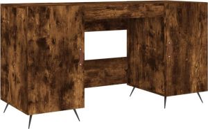VidaXL -Bureau-140x50x75-cm-bewerkt-hout-gerookt-eikenkleurig