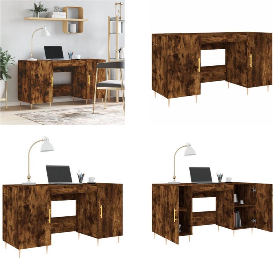 VidaXL -Bureau-140x50x75-cm-bewerkt-hout-gerookt-eikenkleurig