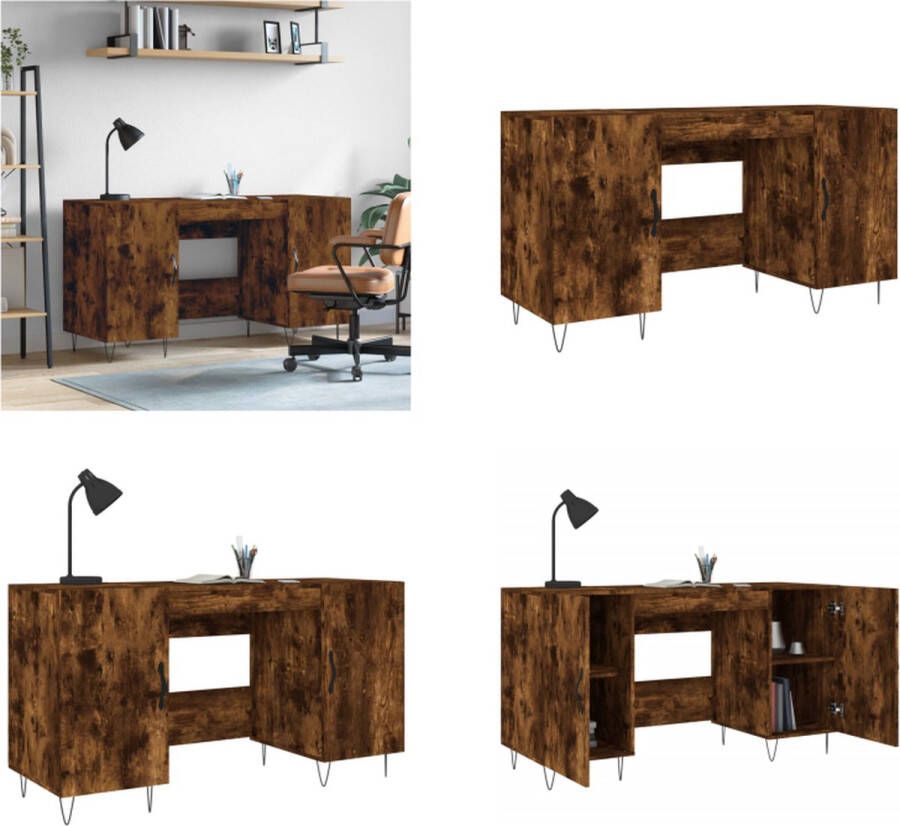 VidaXL -Bureau-140x50x75-cm-bewerkt-hout-gerookt-eikenkleurig