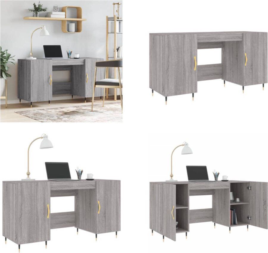 VidaXL -Bureau-140x50x75-cm-bewerkt-hout-grijs-sonoma-eikenkleurig - Foto 2
