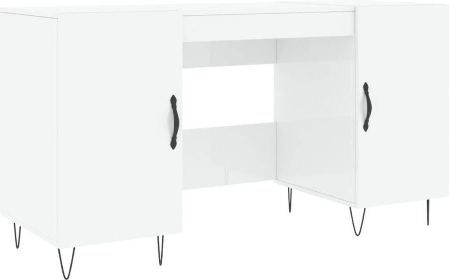 VidaXL -Bureau-140x50x75-cm-bewerkt-hout-hoogglans-wit - Foto 6