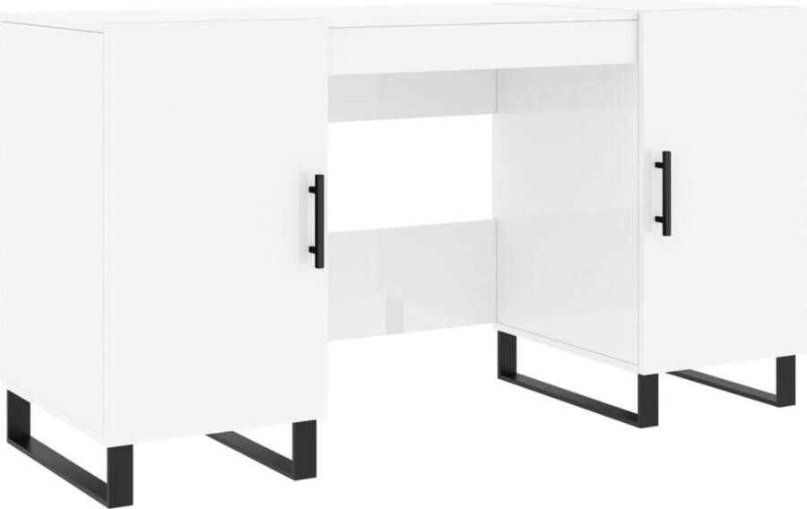 VidaXL -Bureau-140x50x75-cm-bewerkt-hout-hoogglans-wit - Foto 2