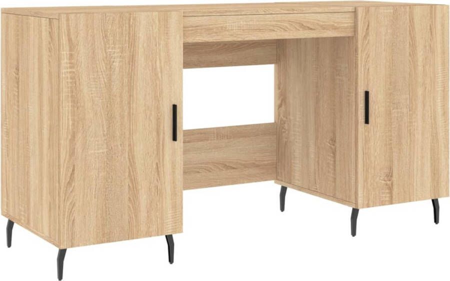 The Living Store Bureau Sonoma Eiken 140 x 50 x 75 cm Duurzaam hout Voldoende opbergruimte Bureau Houten Bureau Sonoma Eiken Bureau Compact Bureau Studentenkamer Bureau - Foto 2