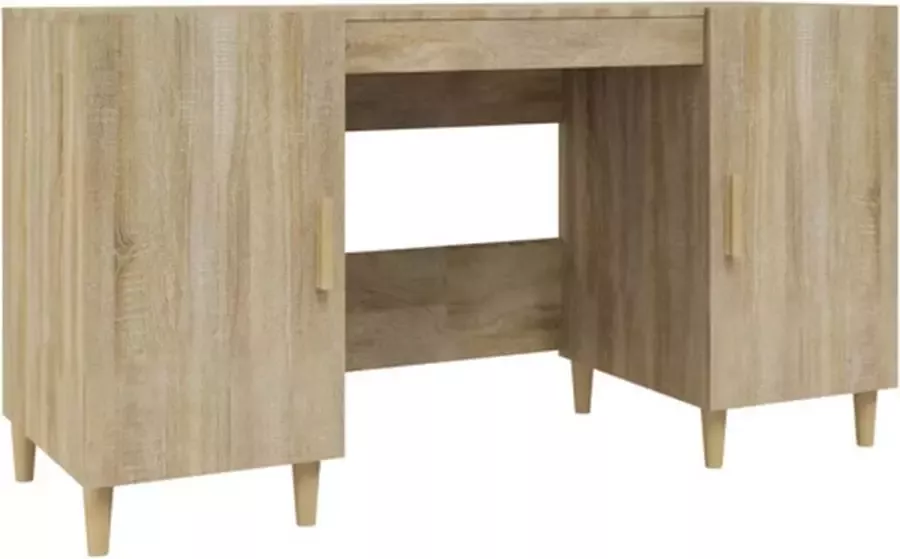 VidaXL -Bureau-140x50x75-cm-bewerkt-hout-sonoma-eikenkleurig - Foto 3