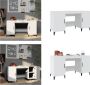 VidaXL Bureau 140x50x75 cm bewerkt hout wit Bureau Bureaus Schrijftafel Buro - Thumbnail 3