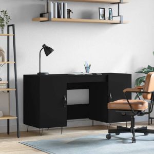 VidaXL -Bureau-140x50x75-cm-bewerkt-hout-zwart