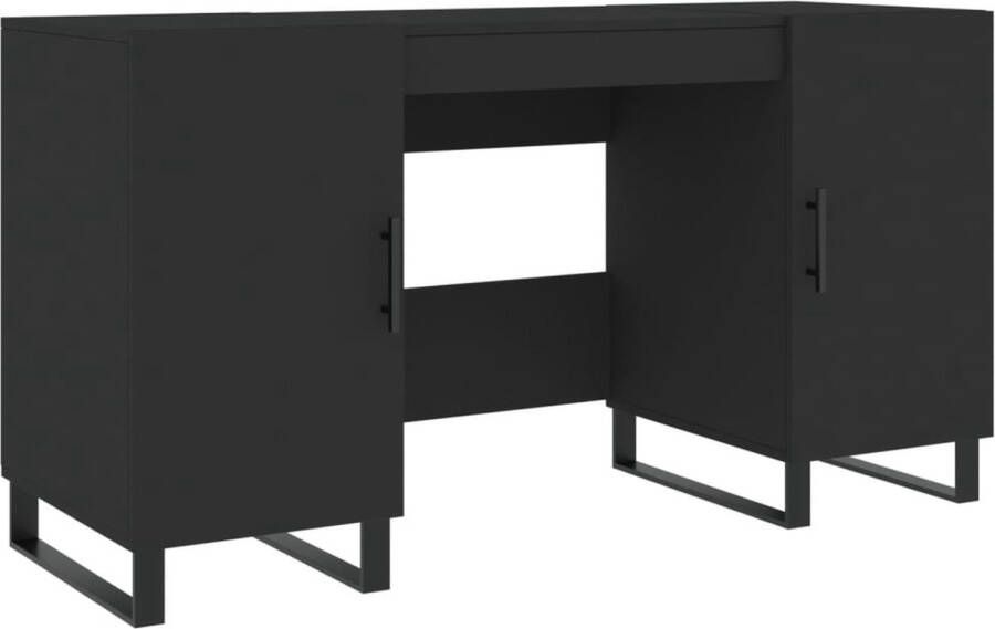 VidaXL -Bureau-140x50x75-cm-bewerkt-hout-zwart