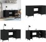 VidaXL Bureau 140x50x75 cm bewerkt hout zwart Bureau Bureaus Schrijftafel Buro - Thumbnail 2