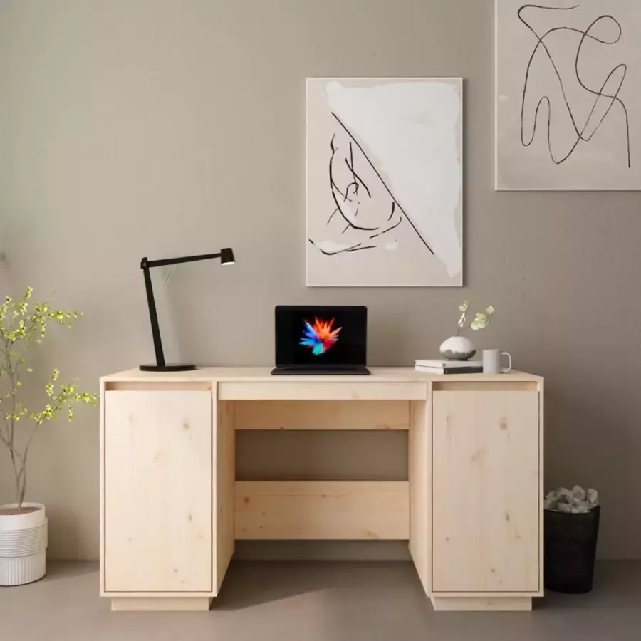 VidaXL -Bureau-140x50x75-cm-massief-grenenhout