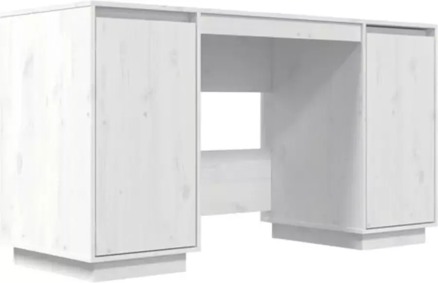 VidaXL -Bureau-140x50x75-cm-massief-grenenhout-wit - Foto 3