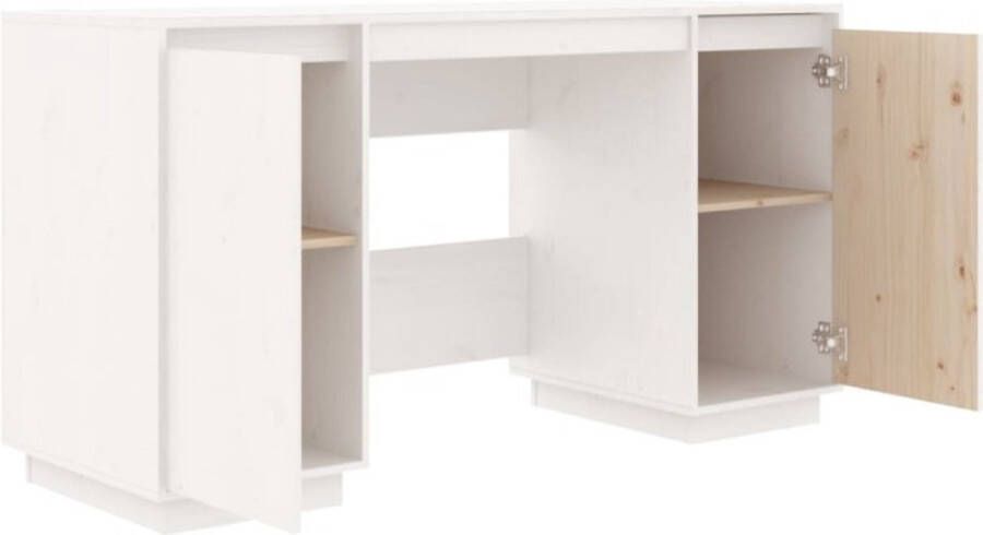 VidaXL -Bureau-140x50x75-cm-massief-grenenhout-wit - Foto 2