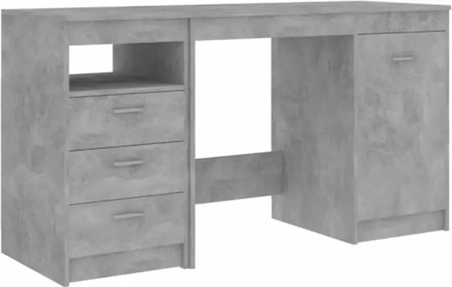 VidaXL -Bureau-140x50x76-cm-bewerkt-hout-betongrijs - Foto 3