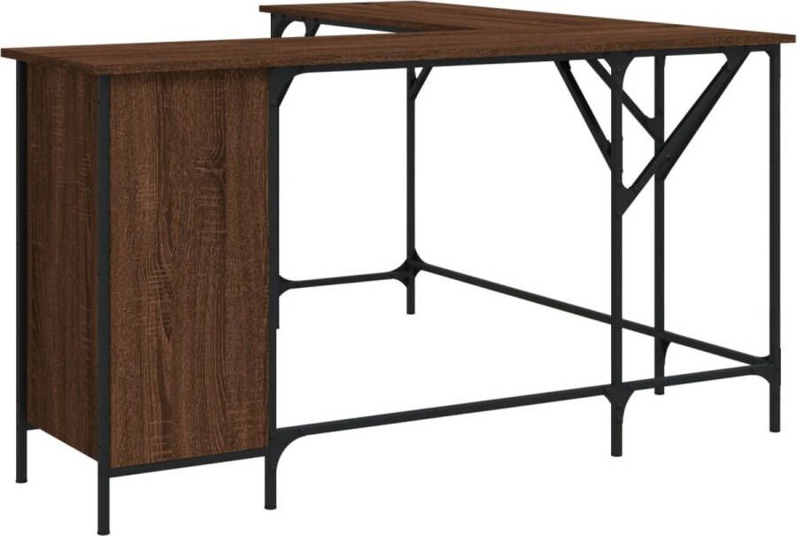 VidaXL -Bureau-141x141x75-cm-bewerkt-hout-bruineikenkleurig - Foto 3