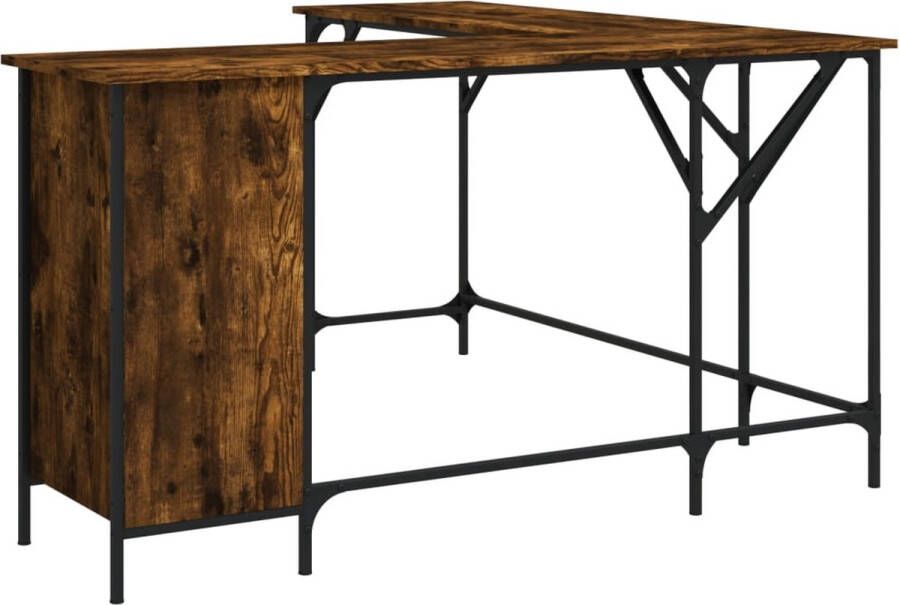 VidaXL -Bureau-141x141x75-cm-bewerkt-hout-gerookt-eikenkleurig - Foto 3