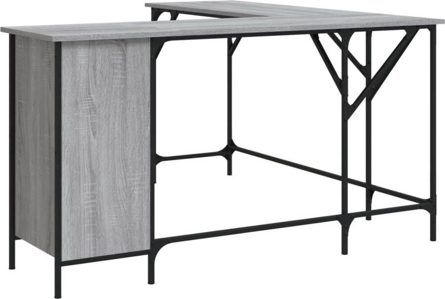 VidaXL -Bureau-141x141x75-cm-bewerkt-hout-grijs-sonoma-eikenkleurig - Foto 3