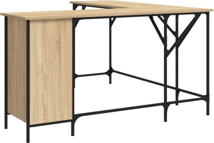 VidaXL -Bureau-141x141x75-cm-bewerkt-hout-sonoma-eikenkleurig - Foto 4