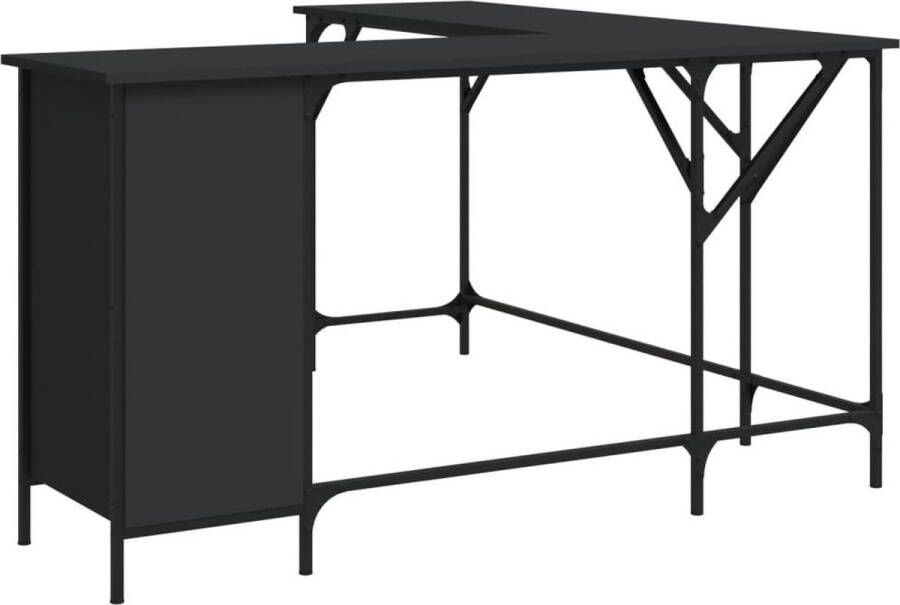 VidaXL -Bureau-141x141x75-cm-bewerkt-hout-zwart - Foto 3