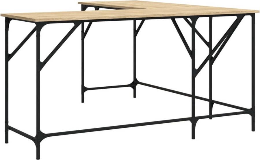 VidaXL -Bureau-149x149x75-cm-bewerkt-hout-sonoma-eikenkleurig - Foto 4
