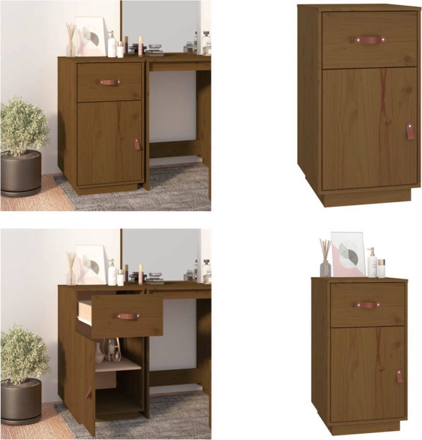 VidaXL Bureaukastje 40x50x75 cm massief grenenhout honingbruin Opberg Kast Opberg Kasten Opbergkast Ladekast