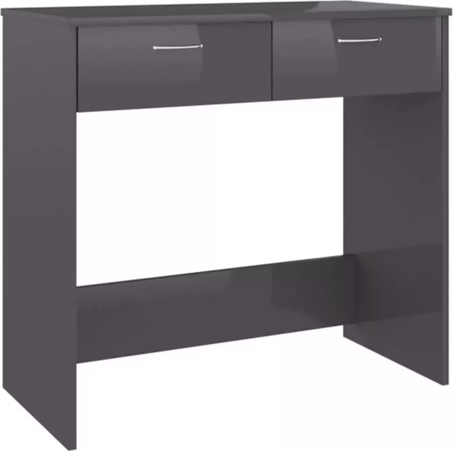 VIDAXL Bureau 80x40x75 cm bewerkt hout hoogglans grijs - Foto 2