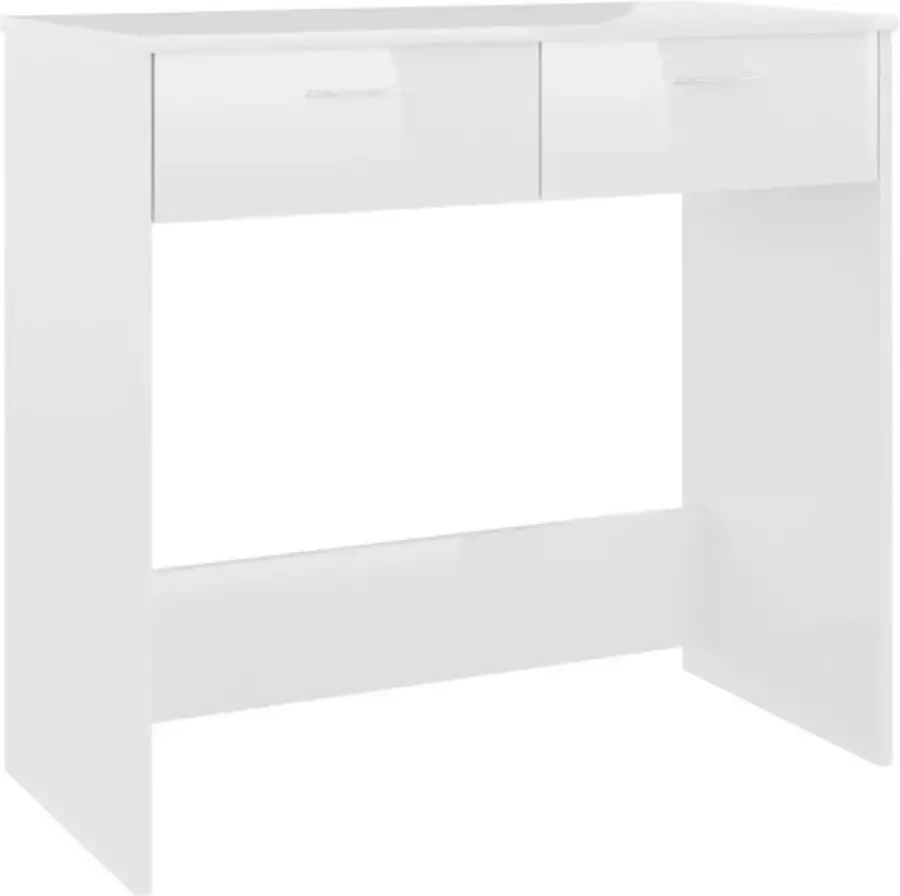 VidaXL -Bureau-80x40x75-cm-bewerkt-hout-hoogglans-wit - Foto 2