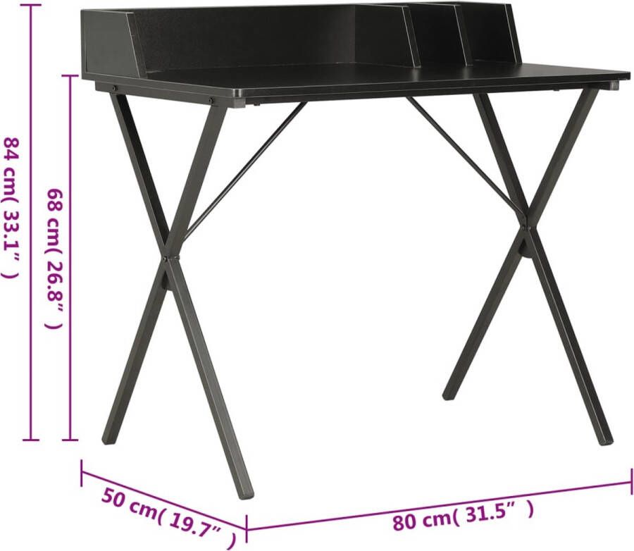 VidaXL -Bureau-80x50x84-cm-zwart