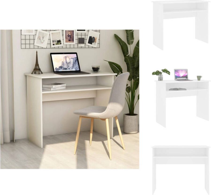 VidaXL Bureau Bureaus Tafel Tafels Bureau 90x50x74 cm bewerkt hout wit