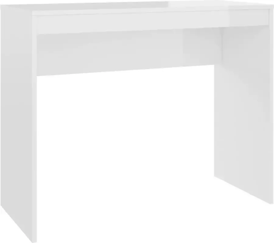 VidaXL -Bureau-90x40x72-cm-bewerkt-hout-hoogglans-wit - Foto 2