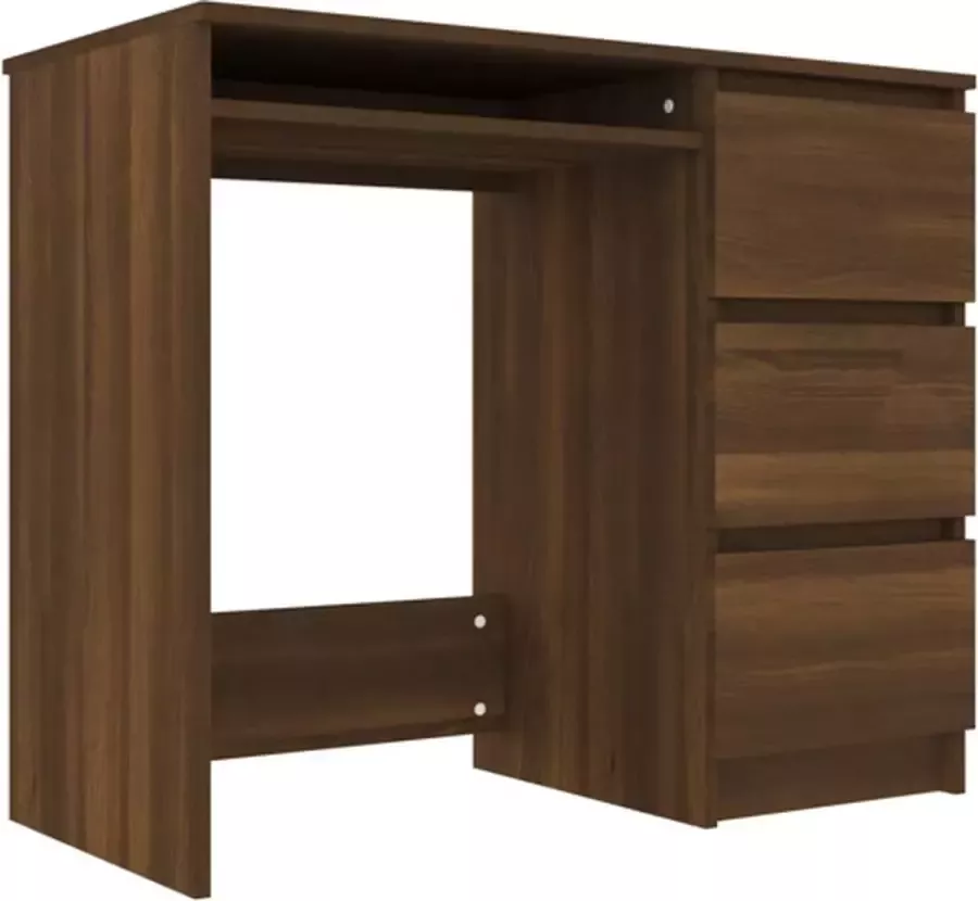 VidaXL -Bureau-90x45x76-cm-bewerkt-hout-bruineikenkleurig - Foto 5