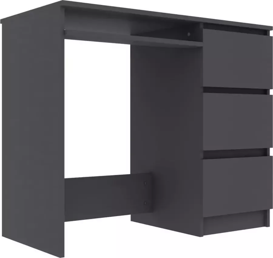 VidaXL Bureau 90x45x76 cm spaanplaat grijs - Foto 2