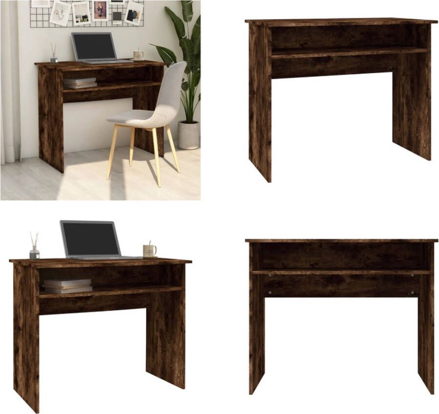 VidaXL Bureau 90x50x74 cm bewerkt hout gerookt eikenkleurig Bureau Bureaus Schrijftafel Buro