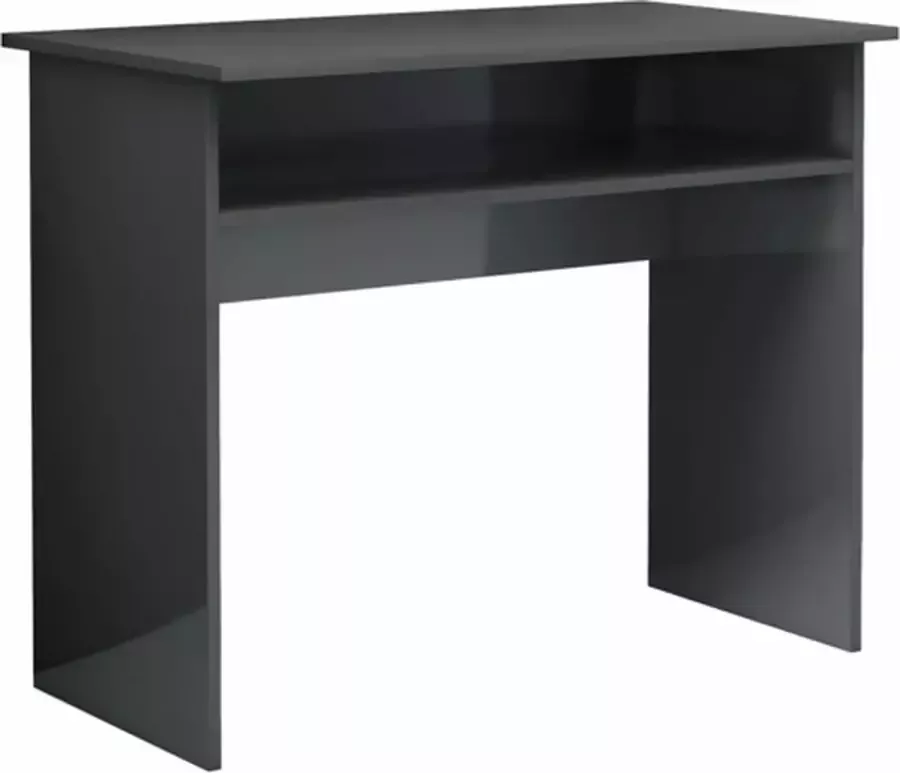 VidaXL Bureau 90x50x74 cm bewerkt hout hoogglans grijs