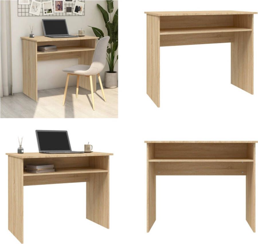 VidaXL Bureau 90x50x74 cm bewerkt hout sonoma eikenkleurig Bureau Bureaus Tafel Tafels