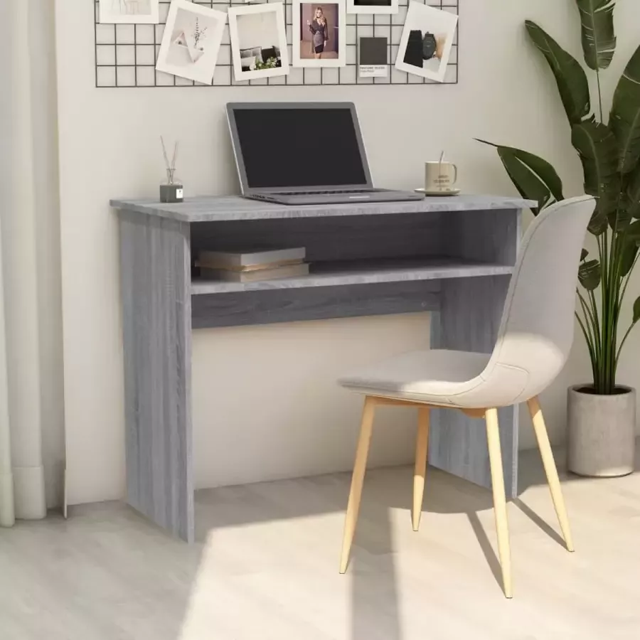 VidaXL Bureau 90x50x74 cm spaanplaat grijs