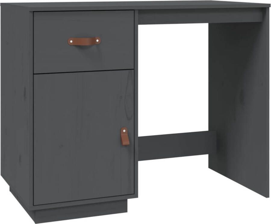 VidaXL -Bureau-95x50x75-cm-massief-grenenhout-grijs