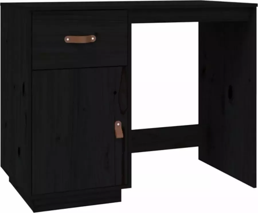 VidaXL -Bureau-95x50x75-cm-massief-grenenhout-zwart - Foto 3