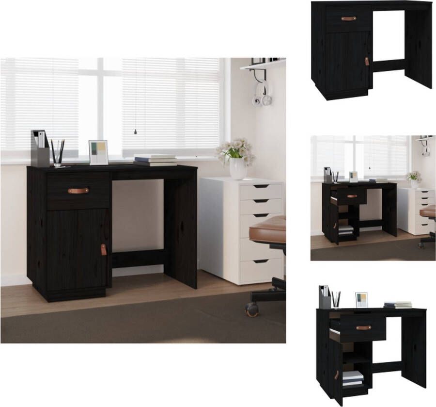 VidaXL Bureau Elegante Charme Massief Grenenhout 95x50x75 cm Bureau