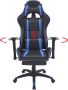 VidaXL Bureau- gamestoel verstelbaar met voetensteun blauw Bureaustoel Inclusief Onderhoudsset - Thumbnail 1
