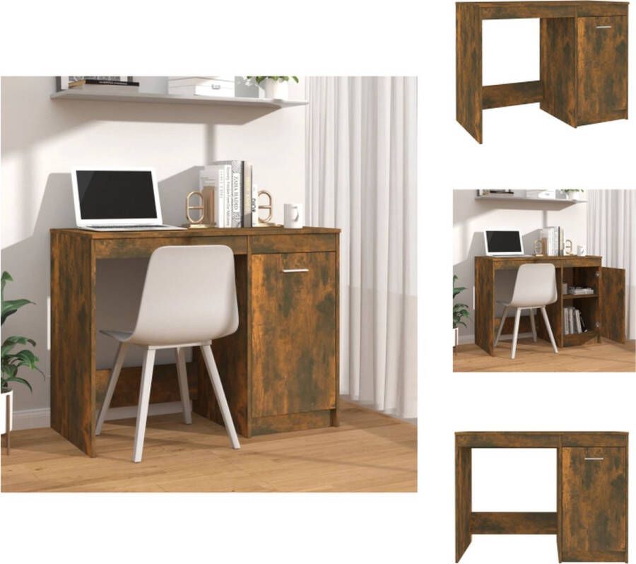 VidaXL Bureau Bureaus Schrijftafel Buro Bureau 100x50x76 cm bewerkt hout gerookt eikenkleurig