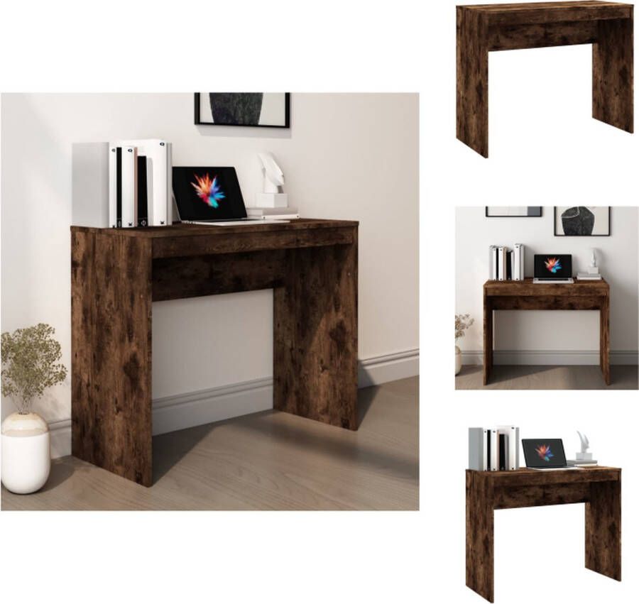 VidaXL Bureau Gerookt Eiken 90 x 40 x 72 cm Praktisch en Modern Bureau