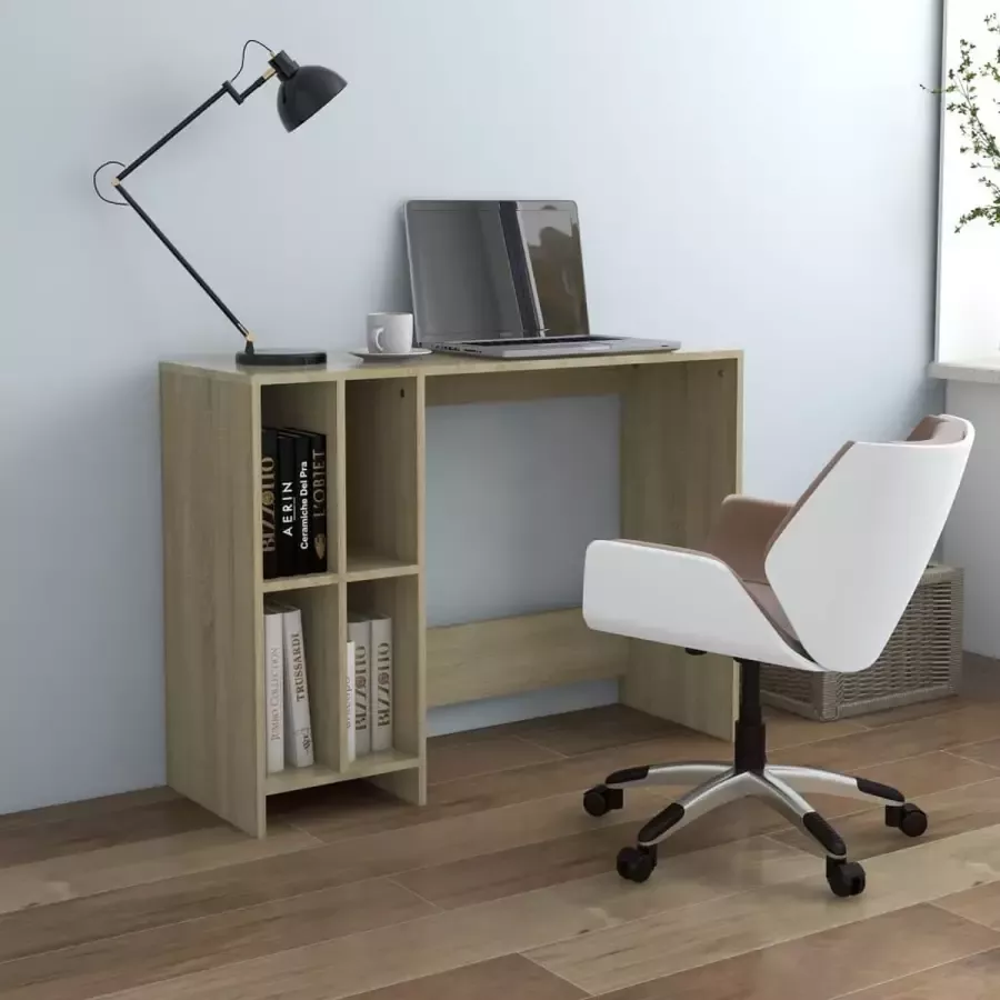 VidaXL Bureau kleur eiken 102 5x35x75 cm spaanplaat