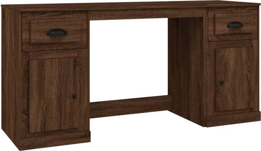 VidaXL -Bureau-met-kast-bewerkt-hout-bruineikenkleurig