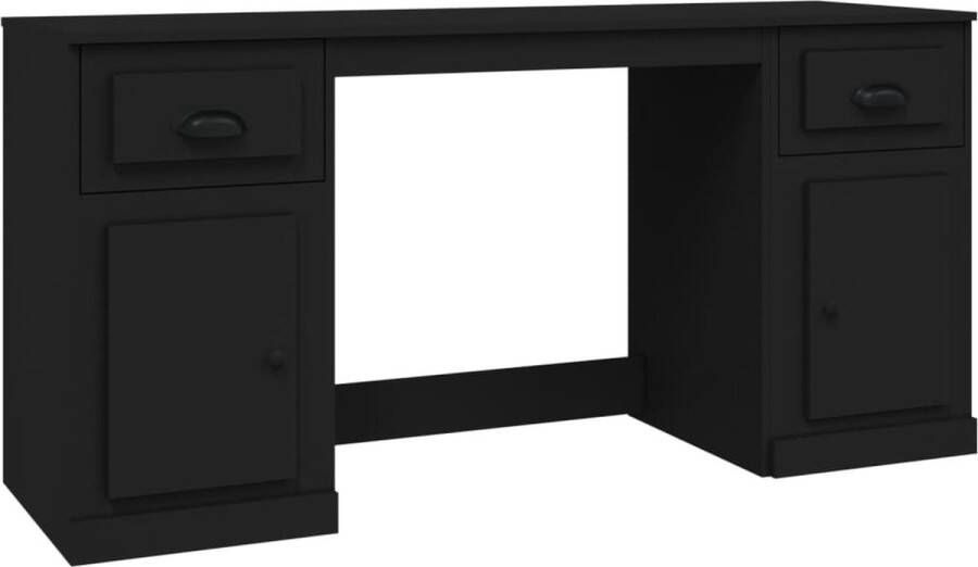 VidaXL -Bureau-met-kast-bewerkt-hout-zwart - Foto 2